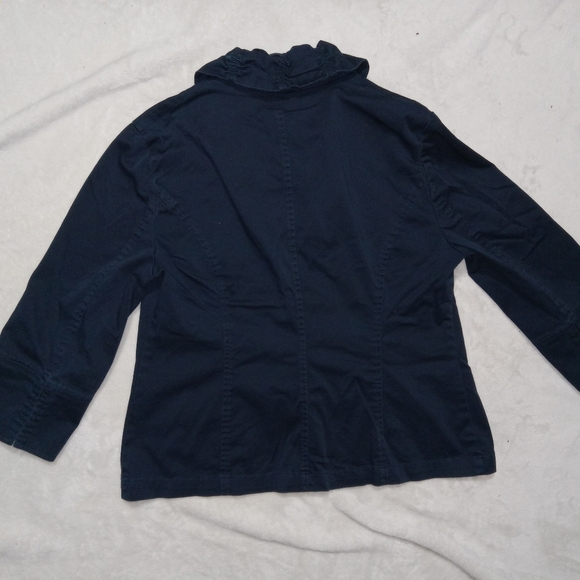 Tribal Navy 3/4 Sleeve Button Front Utility Jacket size 10 - Picture 7 of 10